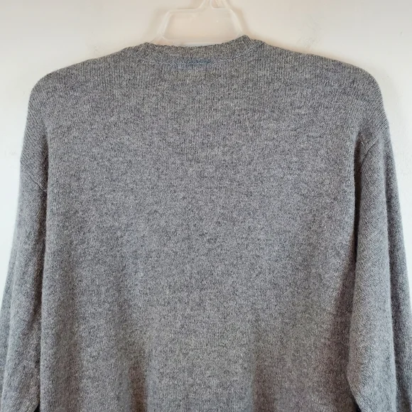 Jos A Bank Argyle Lambs Wool Sweater Size XL Mens Gray Crew Neck Knit - Picture 6 of 7